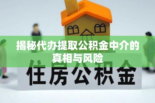 钦州揭秘代办提取公积金中介的真相与风险